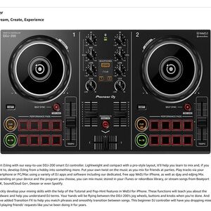 PIONEER DJ Controller with Black and Red Accents pioneer Electronics DDJ-200 2-C